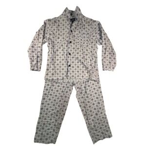 Stafford Pajama Set Mens Large Blue Medallion Cotton Modal Sleepwear